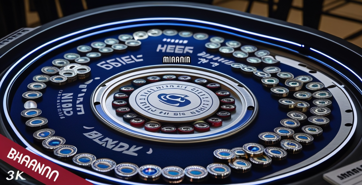 Bàn Mini Baccarat nhỏ gọn với 1 dealer, chip xanh bạc, bài chia nhanh tại casino
